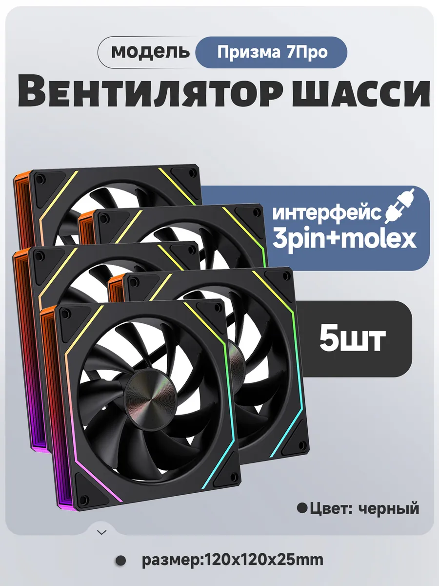вентилятор для корпуса пк 120 мм 5шт