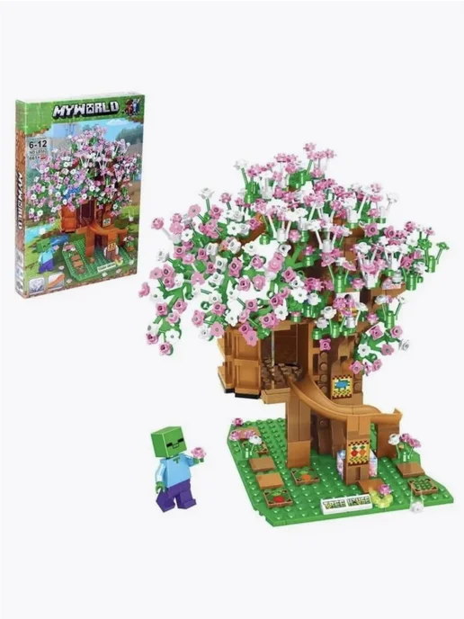 LEGO,, Конструктор Майнкрафт Дерево с цветами 661 деталь, белый