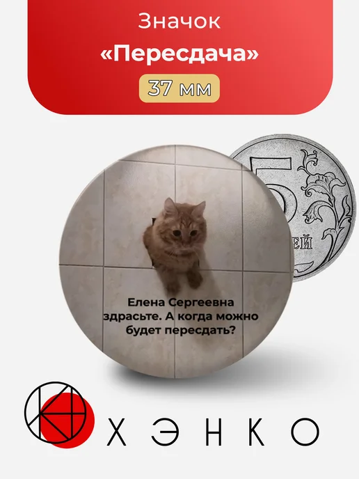 Значок с Мем Пересдача