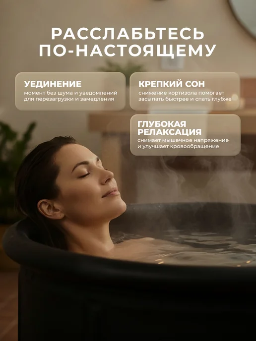 ICY HOT Ванна складная взрослая 75×75 350л купель ICYHOT (Айсихот), 75x75, 350 л, фото 7