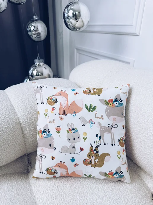 BABYTEX5 Подушка декоративная со зверушками 30*30 см - 1 шт, 30x30 см, 1 шт, фото 2