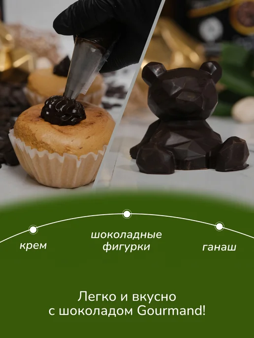Master Martini Горький шоколад Gourmand Dark 72% в плитке 1 кг, 1 кг, фото 6