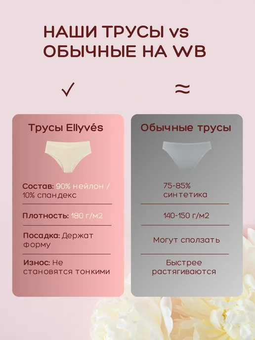 ELLYVÉS Трусы бесшовные набор 3 шт с высокой посадкой, 3 шт, фото 3