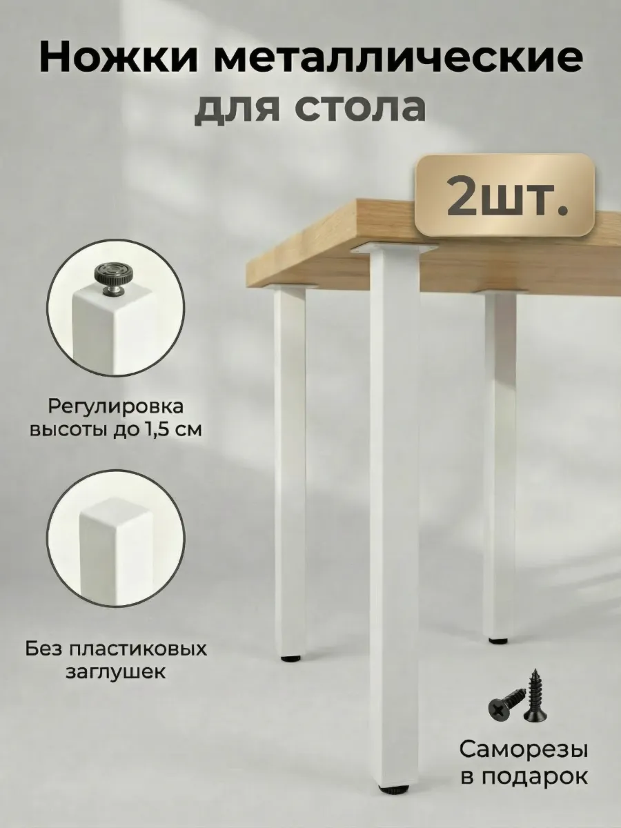 Ножки для стола мебельные металлические регулируемые 2 шт.