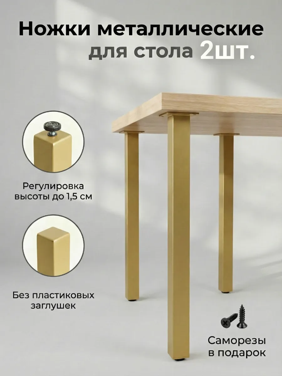 Ножки для стола мебельные металлические регулируемые 2 шт.
