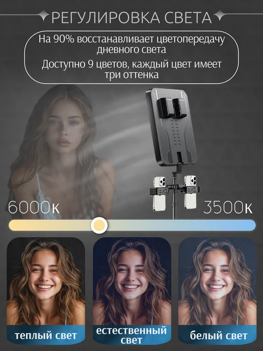 HitShop Видеосвет портативный складной, черный, фото 4