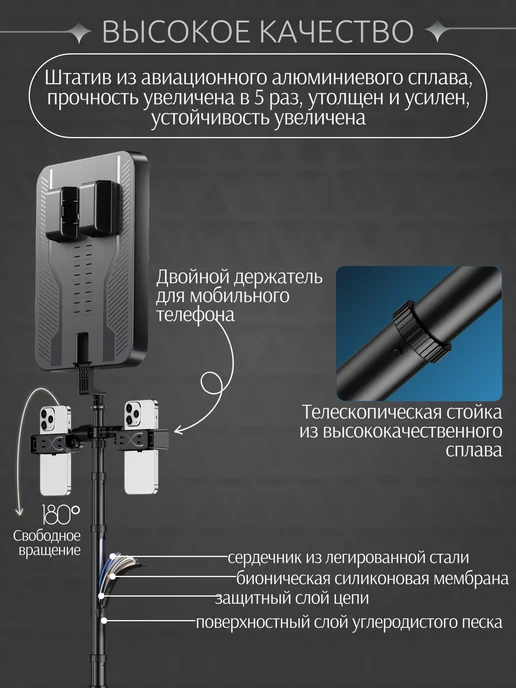 HitShop Видеосвет портативный складной, черный, фото 6