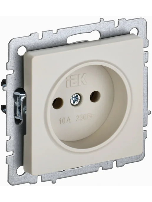 Iek Розетка силовая штепсельная ИЭК бежевый BR-R10-10-K10, бежевый, фото 2