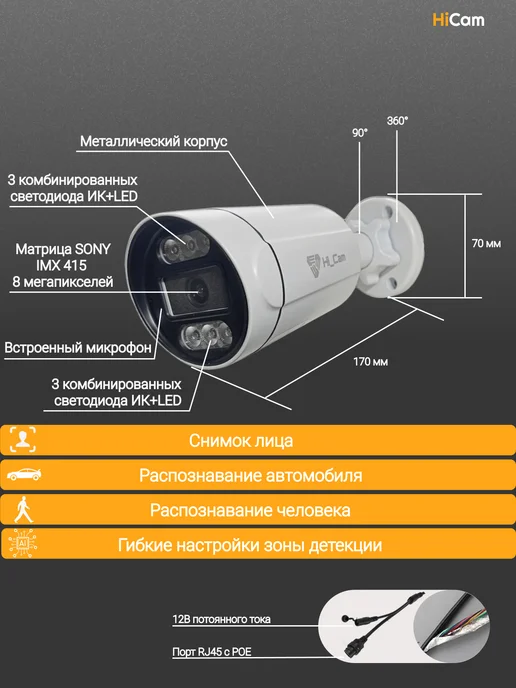 under_control Комплект видеонаблюдения уличный 8МП IP POE 6 камер Sony, черный, фото 3