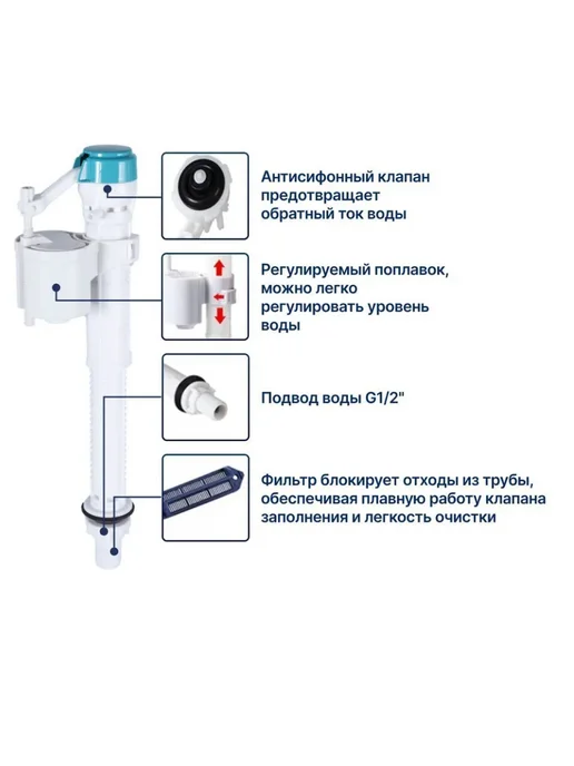 Aquasim Арматура для бачка унитаза 26 см, 30, фото 4