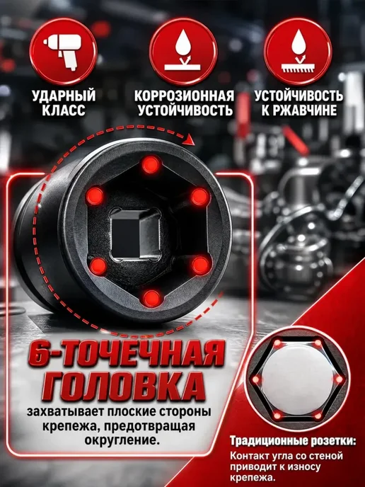 UniFor Набор головок ударных, вариант, фото 3