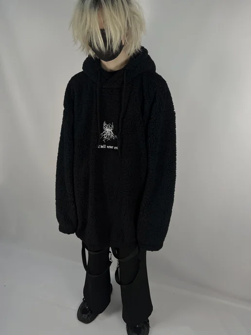 Плюш худи Hikikomori Kai почти базовый белый Custom molodost' купить по  цене 3 039 ₽ в интернет-магазине Wildberries | 262098687