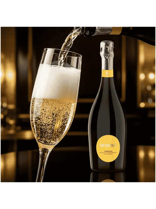 Вино игристое Sempre Prosecco Brut белое брют 0,75 л, 750 мл, фото 2