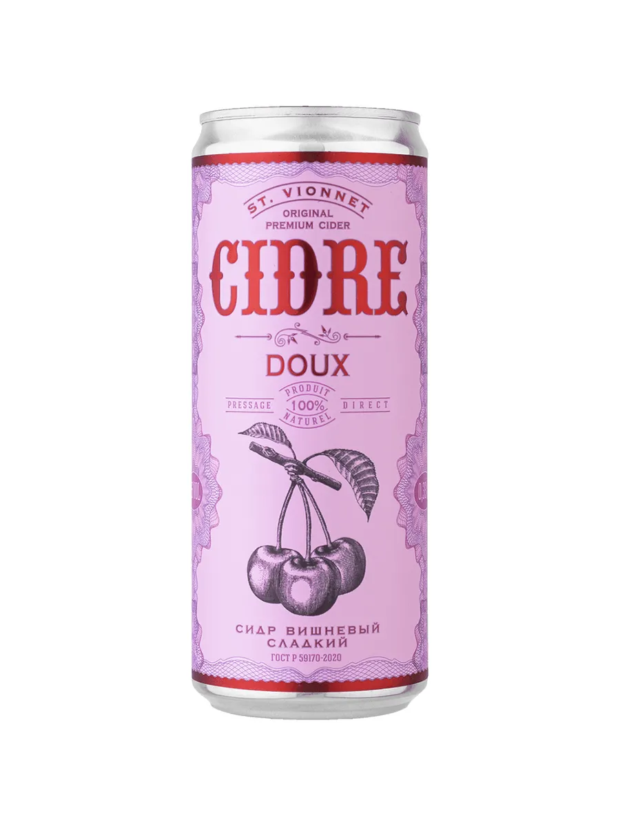 Сидр Cherry Doux вишневый сладкий 0,33 л ж б