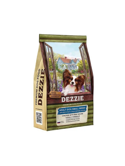 Сухой корм Dezzie для собак, мелкие, курица, 3 кг