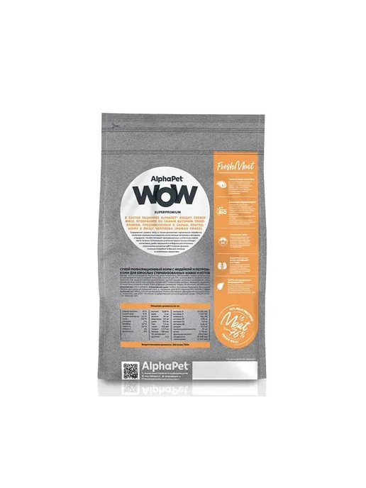 Сухой корм AlphaPet Wow Стерил.Кошек для собак, 1,5 кг, фото 2