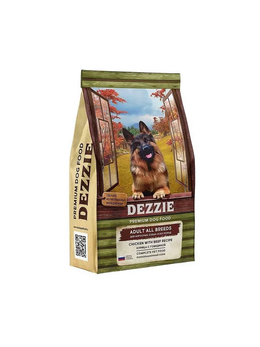 Сухой корм Dezzie Dog для собак, взрослые, курица, 3 кг