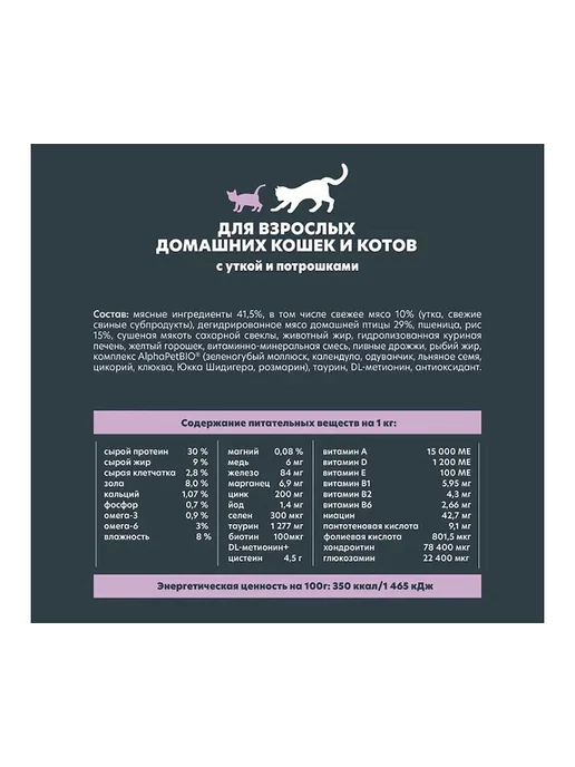 Сухой корм AlphaPet Wow Кошек для собак, утка, 1,5 кг, фото 5
