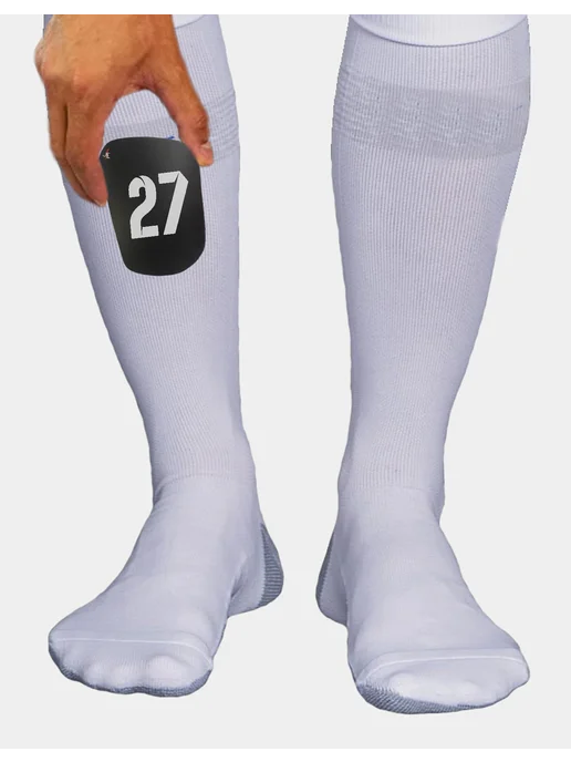 CustomKIT Щитки футбольные с номером 27, черный, фото 3