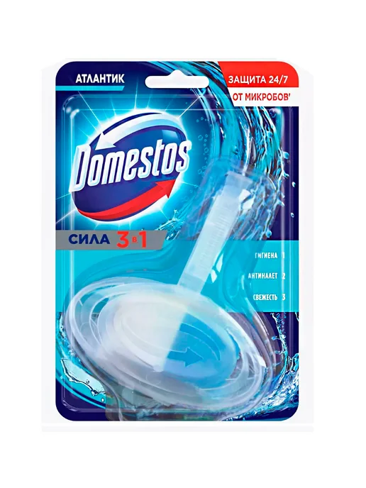 Domestos Блок гигиенический для унитаза 3в1 Атлантик 2 шт по 40 гр, 2 шт, 40 г, фото 5