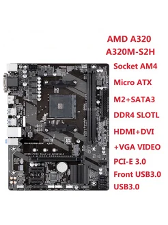 Материнская плата Socket AM4 A320M-S2H DDR4 M2 291093859 купить за 4 504 ₽ в интернет-магазине Wildberries