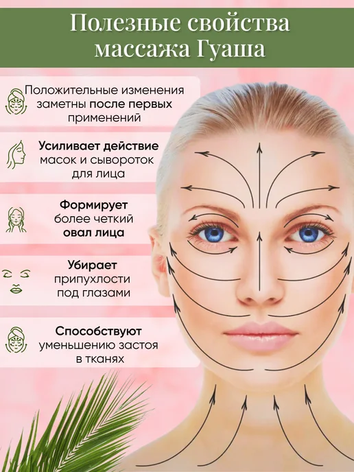 LuxeGlow Набор гуаша массажный, зеленый, фото 2