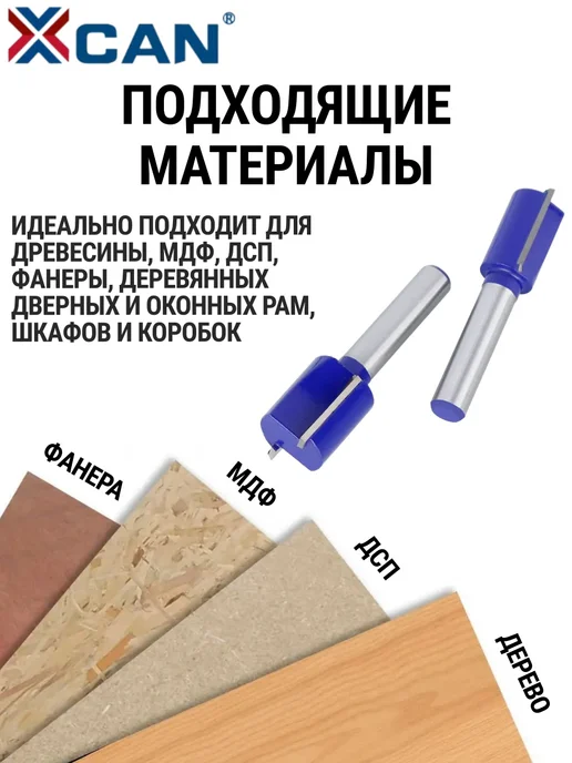 XCAN Фреза пазовая прямая 8х14х20х55 мм, 20x55 мм, фото 2