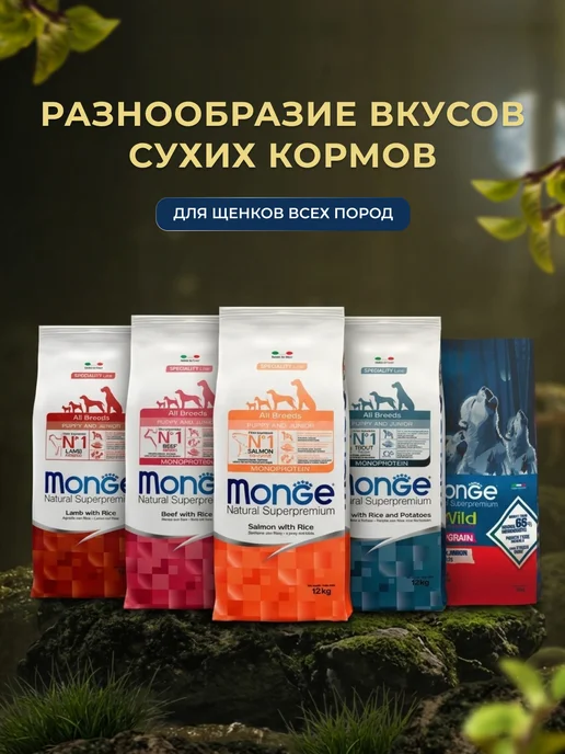 Сухой корм MONGE Bwild Низкозерновой для собак, щенки, мясо, 12,3 кг, фото 8