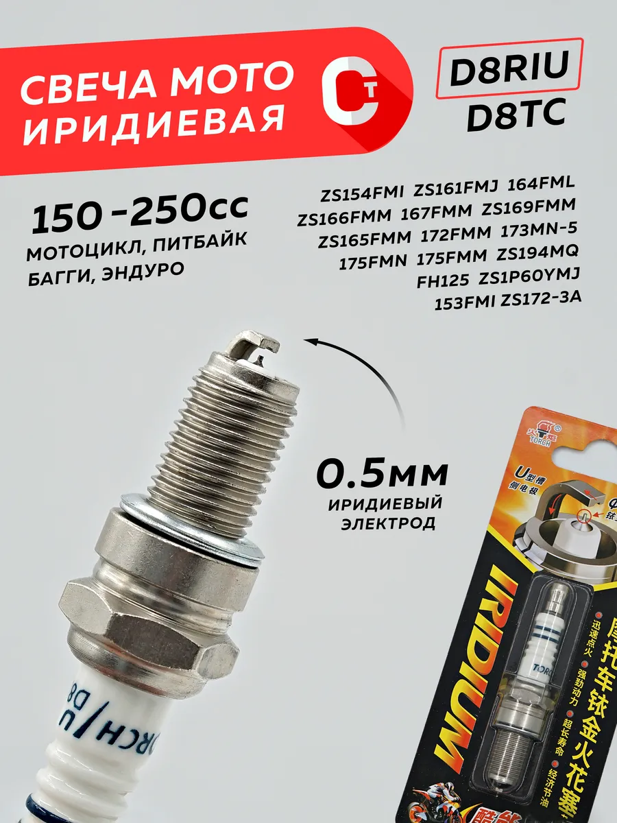 Свеча зажигания D8TC иридиевая D8RIU TORCH