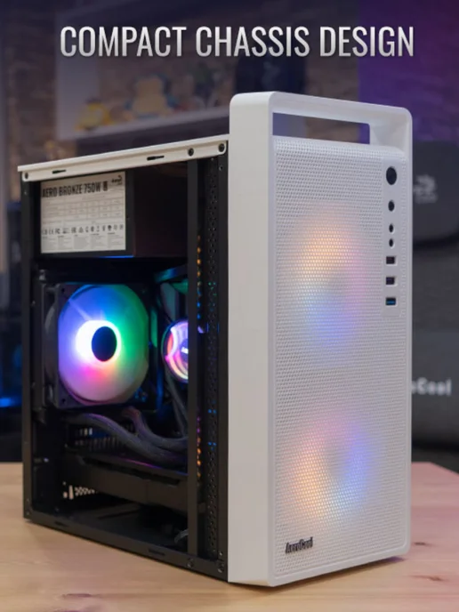 AeroCool Корпус игровой для ПК белый mATX CS-109, без БП, белый, фото 2