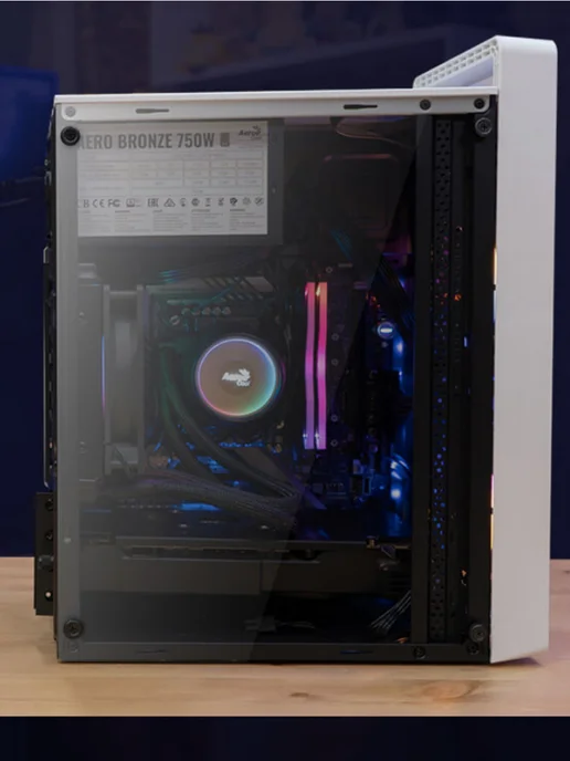 AeroCool Корпус игровой для ПК белый mATX CS-109, без БП, белый, фото 4