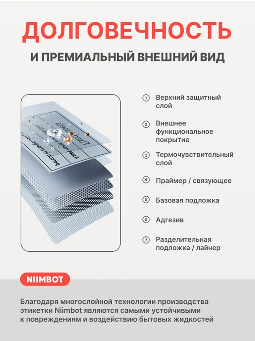 Niimbot Этикетки серебряные для термопринтера N1(B18), серебристый, фото 8