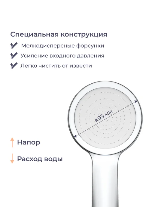 Homsly Душевая лейка Basic, 2H-007-CC1H-BSC, хром, вариант, фото 3