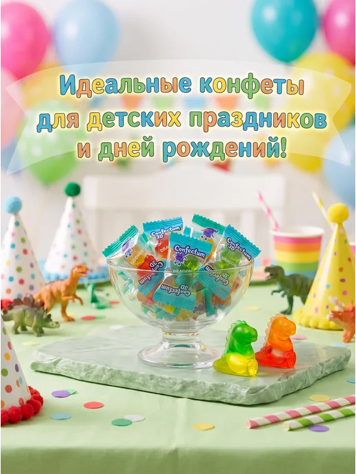 Confectum Мармелад жевательный с начинкой Динозавры, 500 гр, 500 г, фото 4