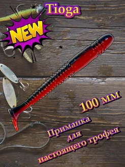 Силиконовая приманка Tioga 100 мм Black terracot Angry Fish 291484773 купить за 204 ₽ в интернет-магазине Wildberries