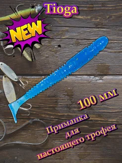 Силиконовая приманка Tioga 100 мм blue Angry Fish 291523413 купить за 204 ₽ в интернет-магазине Wildberries