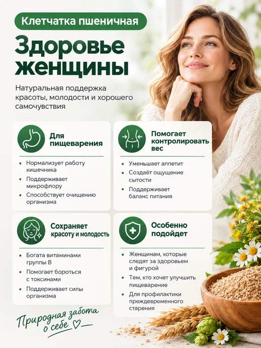СибТар Клетчатка пшеничная для похудения и пищеварения 180 г, 180 г, фото 2