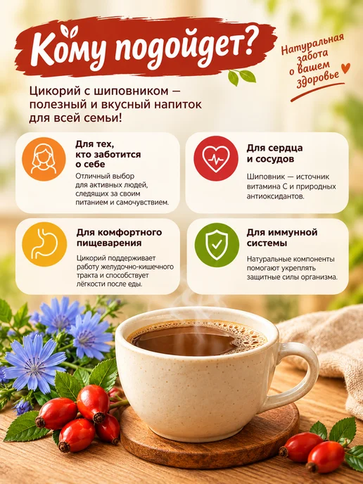ФИТОДАР Цикорий растворимый с шиповником 200 г, набор 3 шт, 200 г, 3 шт, фото 2