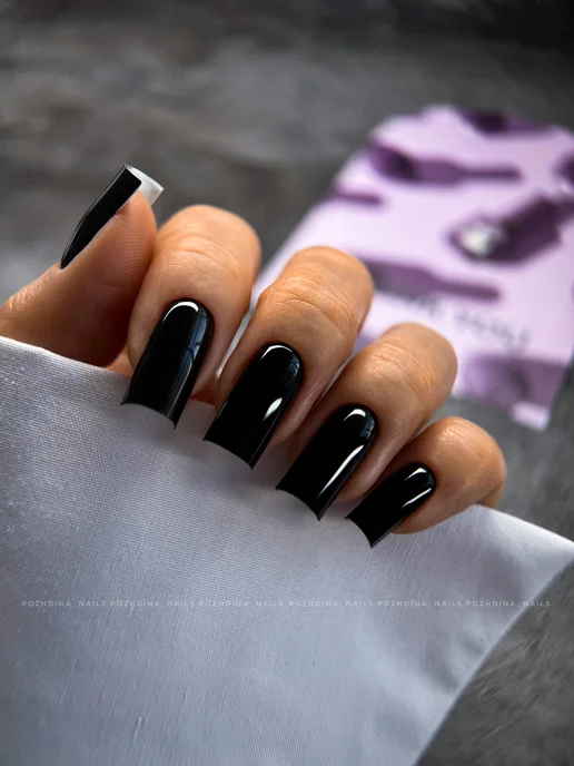 Grape Professional Гель лак цветной плотный черный для маникюра Ultra Black, черный, фото 2