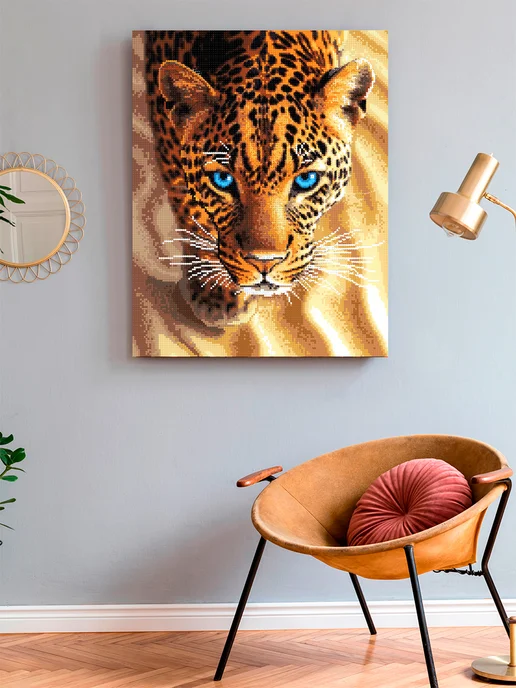 Art on Canvas Леопард Алмазная мозаика на подрамнике 40х50 см, 40x50 см, фото 3