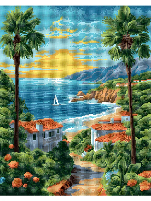 Art on Canvas Побережье Алмазная мозаика на подрамнике 40х50 см, 40x50 см, фото 2