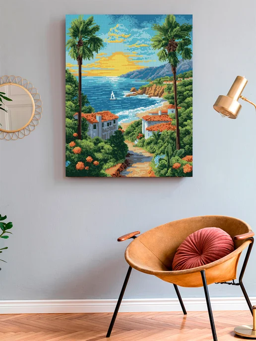 Art on Canvas Побережье Алмазная мозаика на подрамнике 40х50 см, 40x50 см, фото 3
