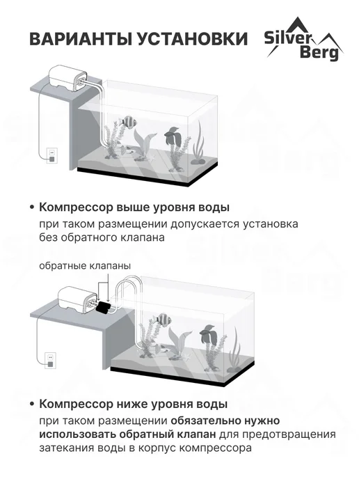 Silver Berg Компрессор для аквариума до 200л, Jet 408 Dual, 200 л, фото 3