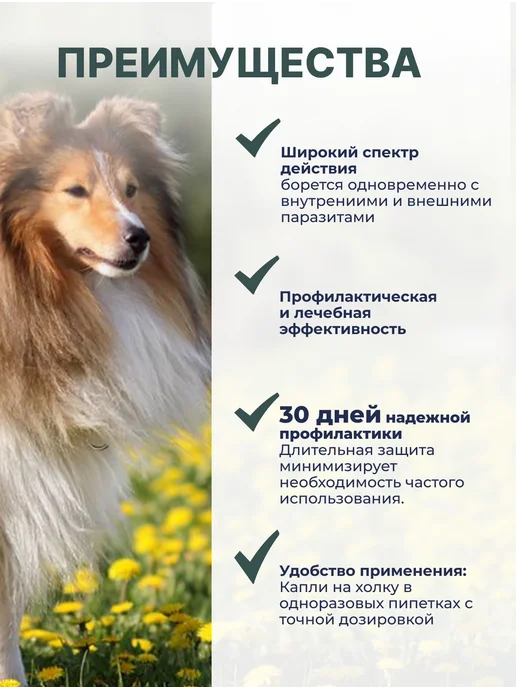KRKA Селафорт Капли на холку Для собак от 20,1 до 40кг (240мг 2мл…, 40 кг, 2 мл, фото 3