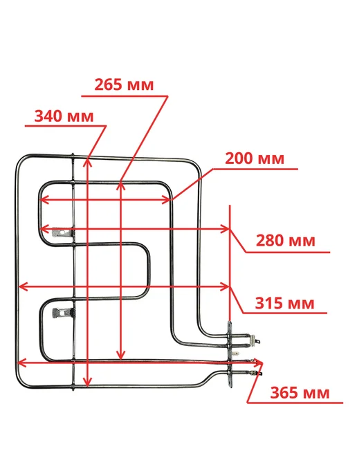 SP-HUB ТЭН для духовки Beko 1100+1100 W, верхний, с грилем, 1100 Вт, фото 2