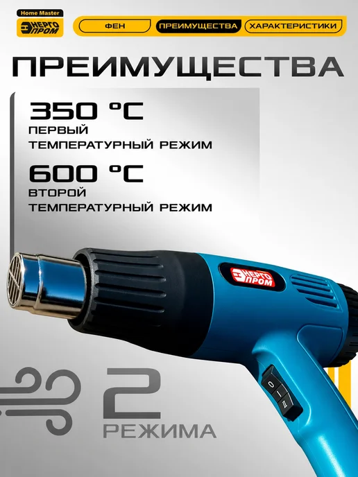 Энергопром Фен строительный 2000 Вт, 2000 Вт, фото 2