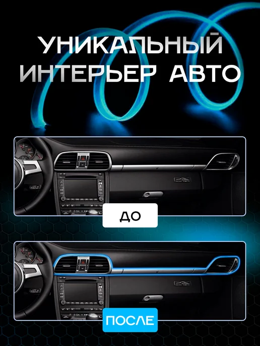 IL MALL Подсветка неоновая лента для авто светодиод нить 5В USB 3m, вариант, фото 2