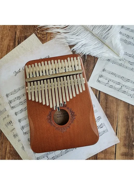 Kalimba Калимба 17 нот с чехлом настроенная, коричневый, фото 3