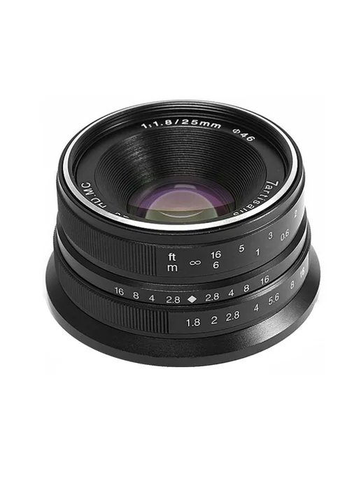 7artisans Объектив 25mm F1.8 для Micro 4 3, черный, черный, фото 2