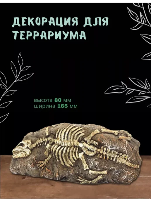 ZooAqua Декорация для террариума Окаменелость 16х8х4 см, 8x4 см, фото 2